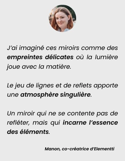 miroir rond gravé feuille arbre base chêne elementti